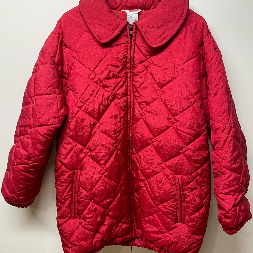 Haband Women's Red Quilted Puffer Jacket